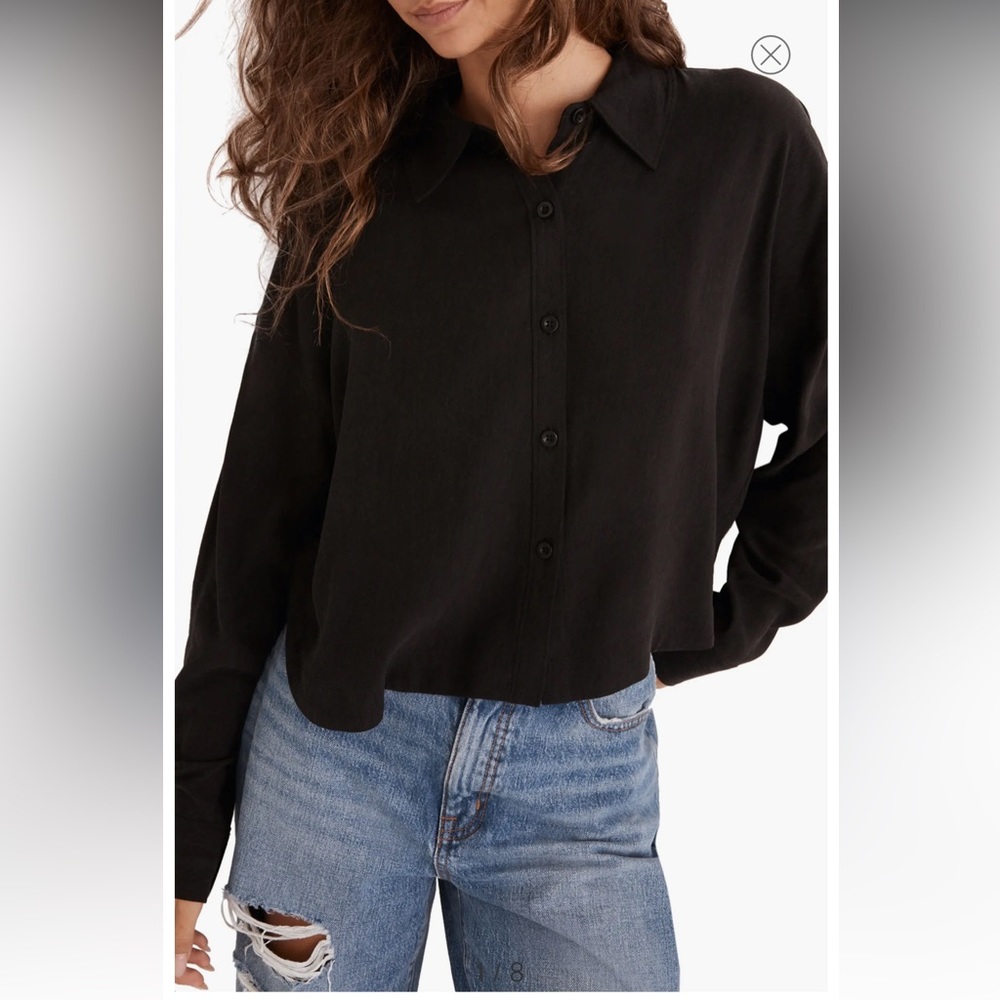 Madewell Lusterweave Hartfield Crop Shirt